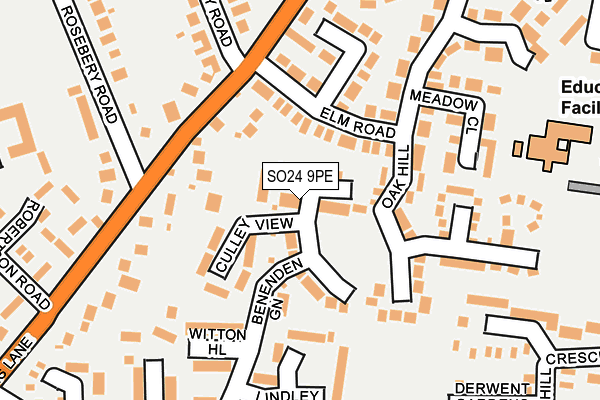 SO24 9PE map - OS OpenMap – Local (Ordnance Survey)