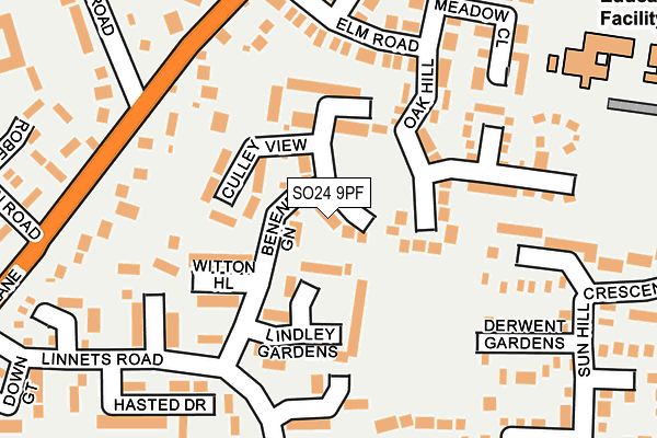 SO24 9PF map - OS OpenMap – Local (Ordnance Survey)