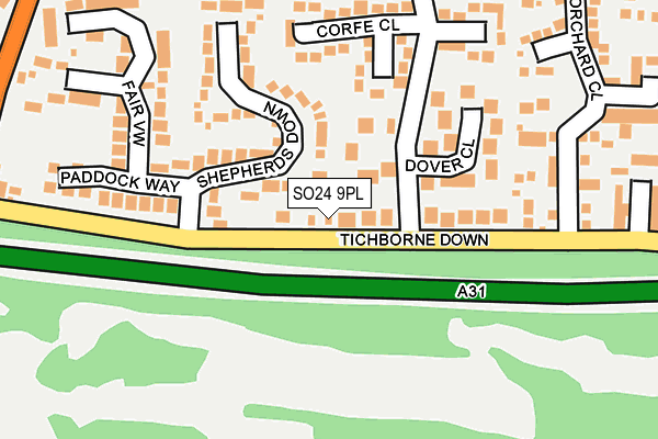SO24 9PL map - OS OpenMap – Local (Ordnance Survey)