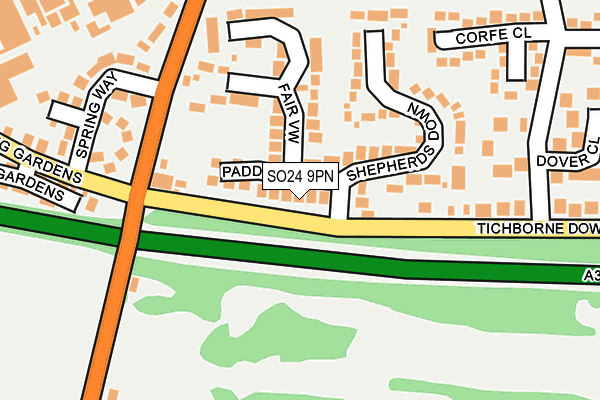 SO24 9PN map - OS OpenMap – Local (Ordnance Survey)