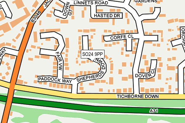 SO24 9PP map - OS OpenMap – Local (Ordnance Survey)