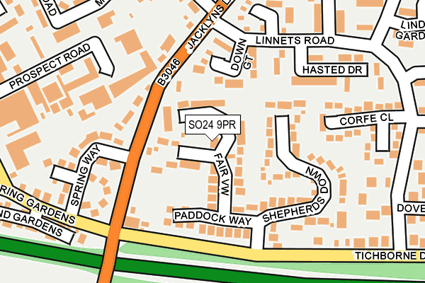 SO24 9PR map - OS OpenMap – Local (Ordnance Survey)