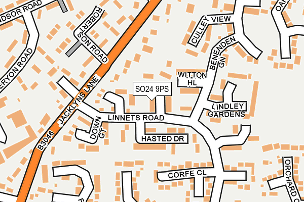 SO24 9PS map - OS OpenMap – Local (Ordnance Survey)