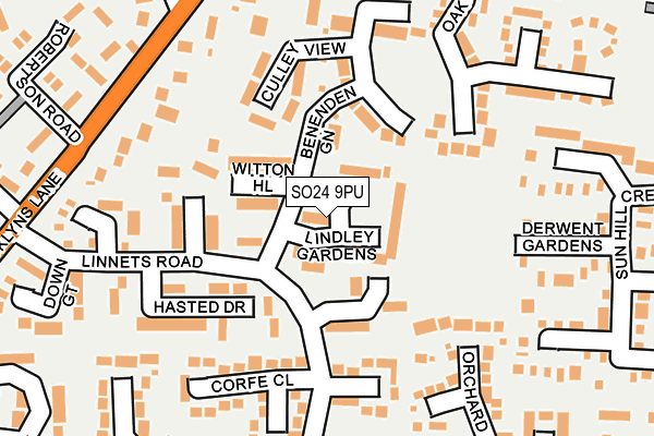 SO24 9PU map - OS OpenMap – Local (Ordnance Survey)