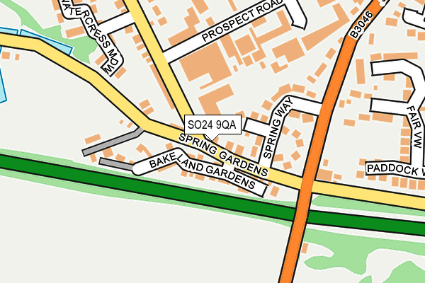 SO24 9QA map - OS OpenMap – Local (Ordnance Survey)