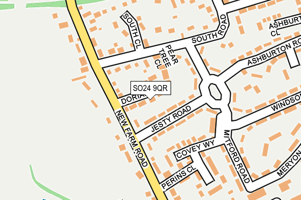 SO24 9QR map - OS OpenMap – Local (Ordnance Survey)