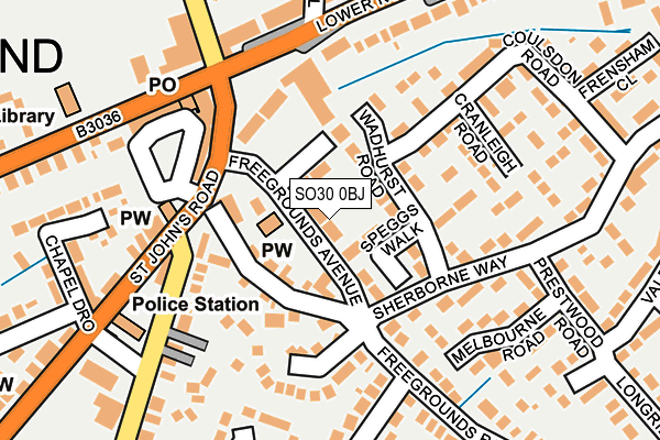 SO30 0BJ map - OS OpenMap – Local (Ordnance Survey)