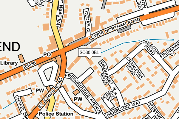 SO30 0BL map - OS OpenMap – Local (Ordnance Survey)