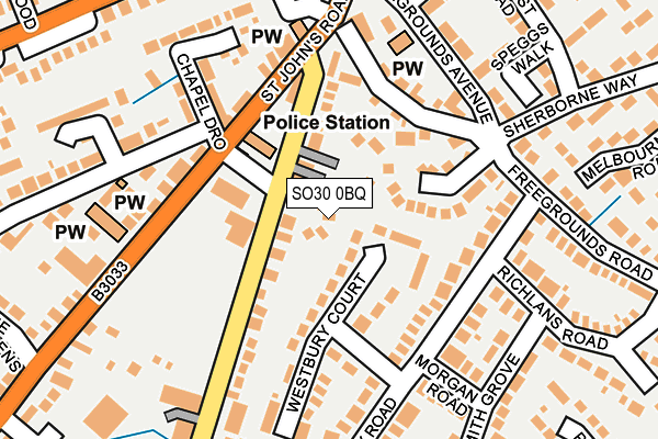 SO30 0BQ map - OS OpenMap – Local (Ordnance Survey)