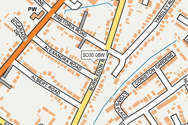 SO30 0BW map - OS OpenMap – Local (Ordnance Survey)
