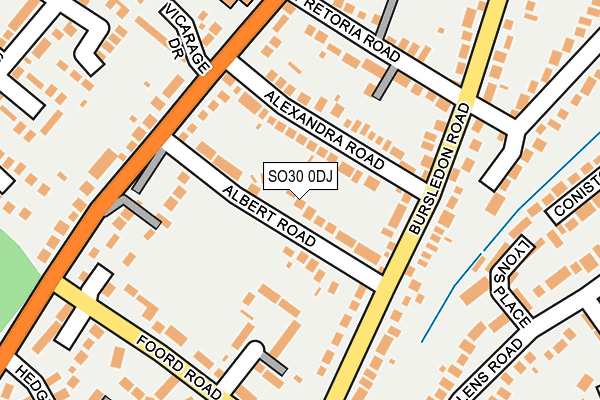 SO30 0DJ map - OS OpenMap – Local (Ordnance Survey)