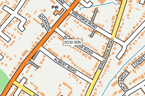 SO30 0DN map - OS OpenMap – Local (Ordnance Survey)