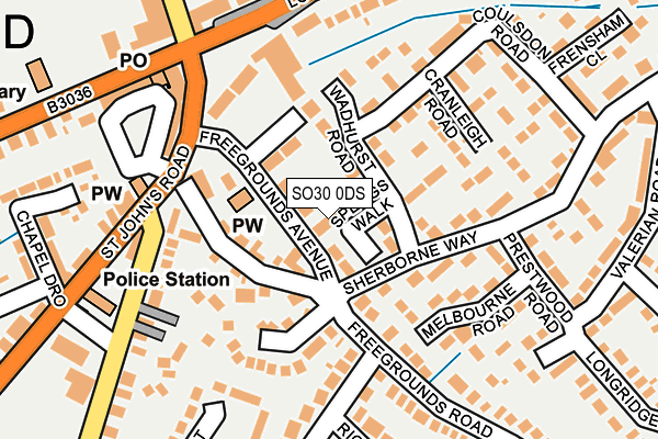 SO30 0DS map - OS OpenMap – Local (Ordnance Survey)