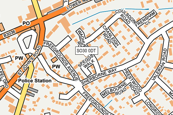 SO30 0DT map - OS OpenMap – Local (Ordnance Survey)