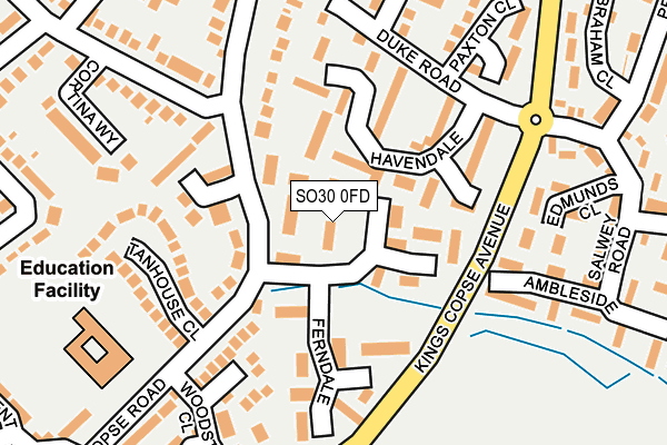 SO30 0FD map - OS OpenMap – Local (Ordnance Survey)