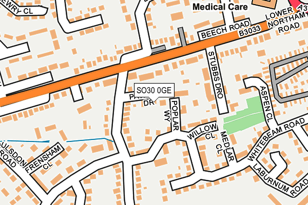 SO30 0GE map - OS OpenMap – Local (Ordnance Survey)