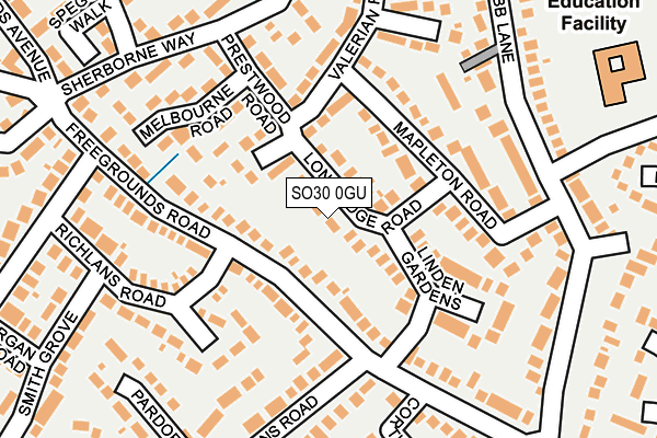 SO30 0GU map - OS OpenMap – Local (Ordnance Survey)