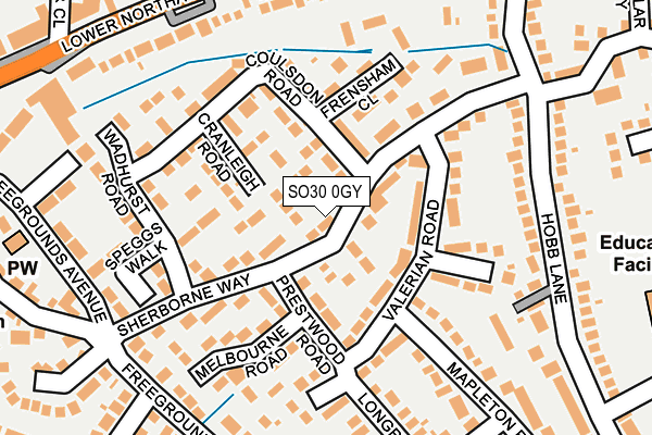 SO30 0GY map - OS OpenMap – Local (Ordnance Survey)