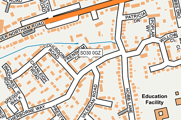 SO30 0GZ map - OS OpenMap – Local (Ordnance Survey)