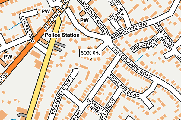 SO30 0HJ map - OS OpenMap – Local (Ordnance Survey)