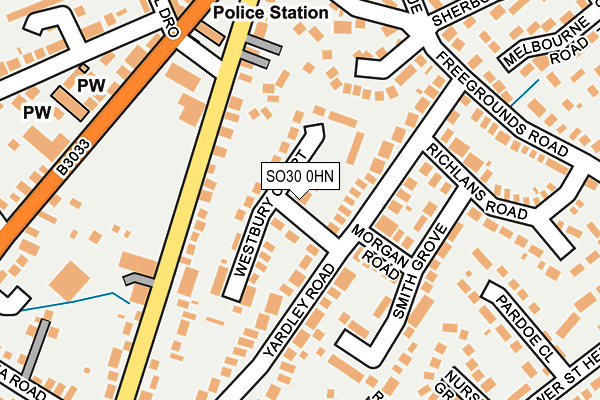 SO30 0HN map - OS OpenMap – Local (Ordnance Survey)