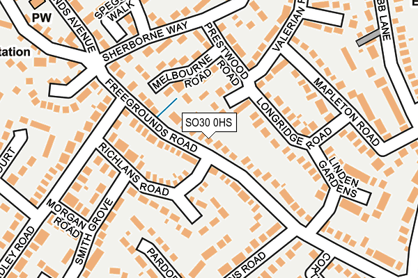 SO30 0HS map - OS OpenMap – Local (Ordnance Survey)
