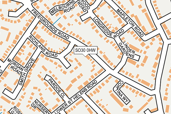 SO30 0HW map - OS OpenMap – Local (Ordnance Survey)