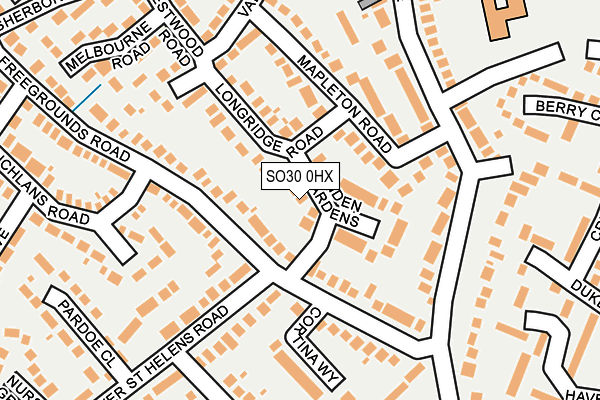 SO30 0HX map - OS OpenMap – Local (Ordnance Survey)