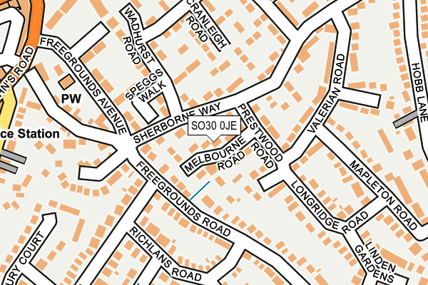 SO30 0JE map - OS OpenMap – Local (Ordnance Survey)