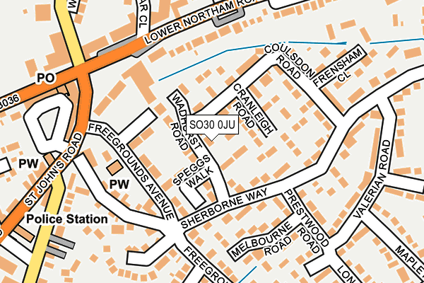 SO30 0JU map - OS OpenMap – Local (Ordnance Survey)