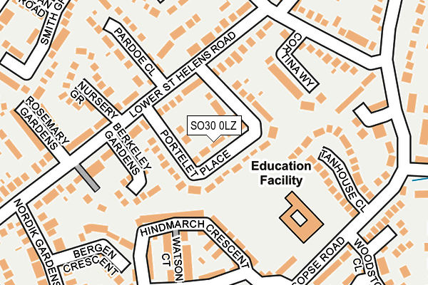SO30 0LZ map - OS OpenMap – Local (Ordnance Survey)