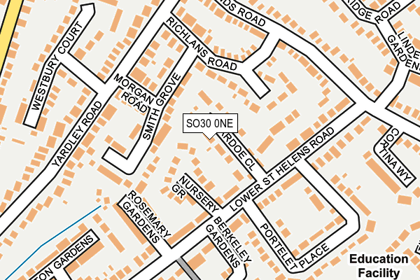 SO30 0NE map - OS OpenMap – Local (Ordnance Survey)