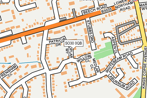 SO30 0QB map - OS OpenMap – Local (Ordnance Survey)