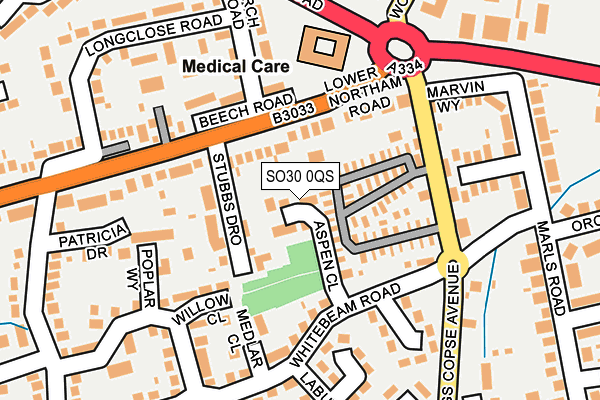 SO30 0QS map - OS OpenMap – Local (Ordnance Survey)