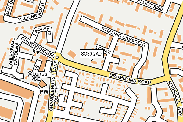 SO30 2AD map - OS OpenMap – Local (Ordnance Survey)