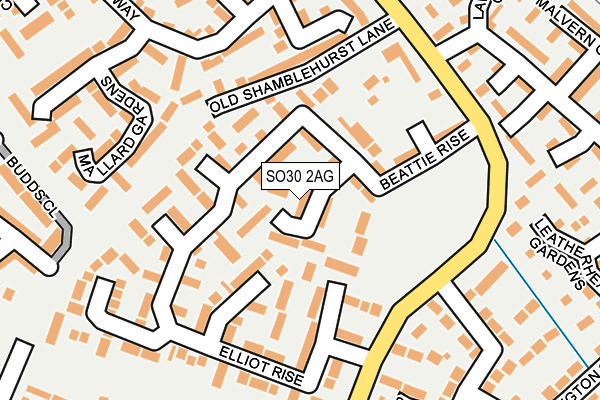 SO30 2AG map - OS OpenMap – Local (Ordnance Survey)