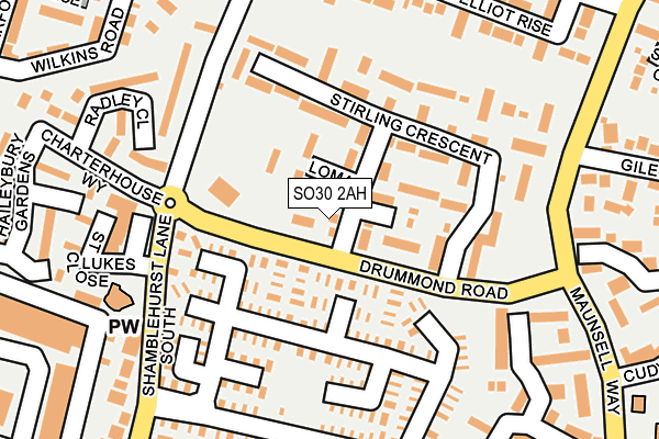 SO30 2AH map - OS OpenMap – Local (Ordnance Survey)