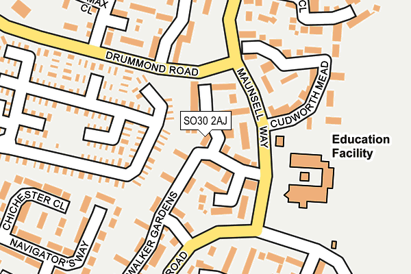 SO30 2AJ map - OS OpenMap – Local (Ordnance Survey)