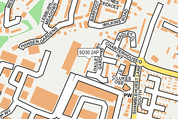 SO30 2AP map - OS OpenMap – Local (Ordnance Survey)