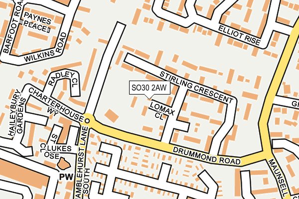 SO30 2AW map - OS OpenMap – Local (Ordnance Survey)