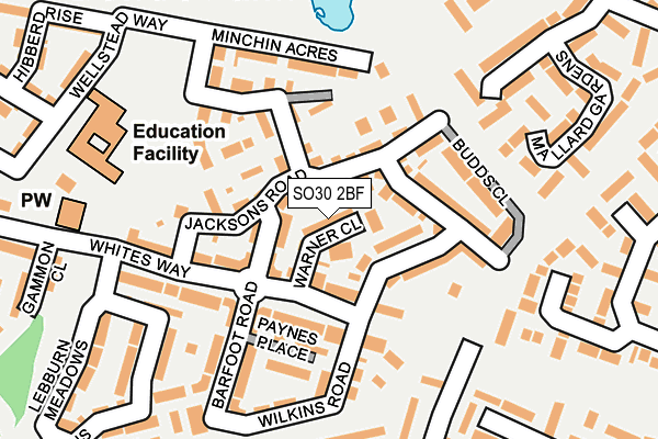 SO30 2BF map - OS OpenMap – Local (Ordnance Survey)