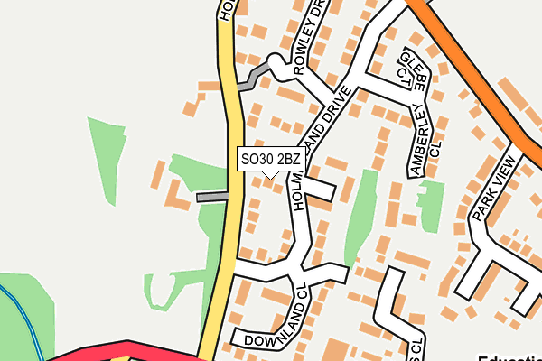 SO30 2BZ map - OS OpenMap – Local (Ordnance Survey)