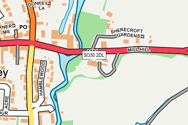 SO30 2DL map - OS OpenMap – Local (Ordnance Survey)