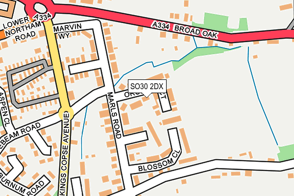 SO30 2DX map - OS OpenMap – Local (Ordnance Survey)