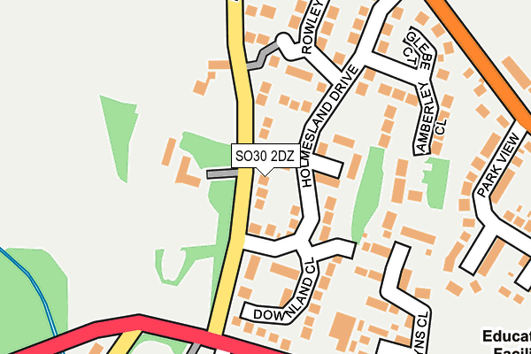 SO30 2DZ map - OS OpenMap – Local (Ordnance Survey)