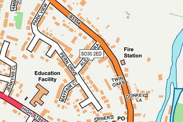 SO30 2ED map - OS OpenMap – Local (Ordnance Survey)