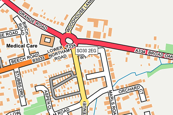SO30 2EG map - OS OpenMap – Local (Ordnance Survey)