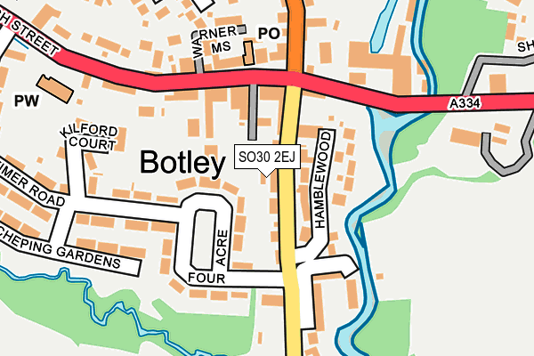 SO30 2EJ map - OS OpenMap – Local (Ordnance Survey)