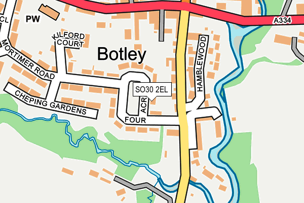 SO30 2EL map - OS OpenMap – Local (Ordnance Survey)