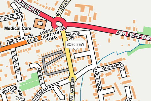 SO30 2EW map - OS OpenMap – Local (Ordnance Survey)
